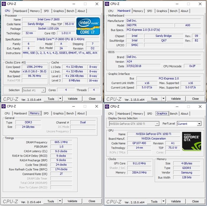 i7 2600 / 24GB RAM / GTX 1050 Ti / SSD / + ASUS 24” 75Hz комплект