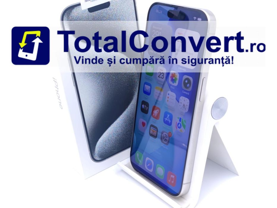Apple iPhone 15 Pro 128GB White Titanium, Garantie 24 luni | #D93934