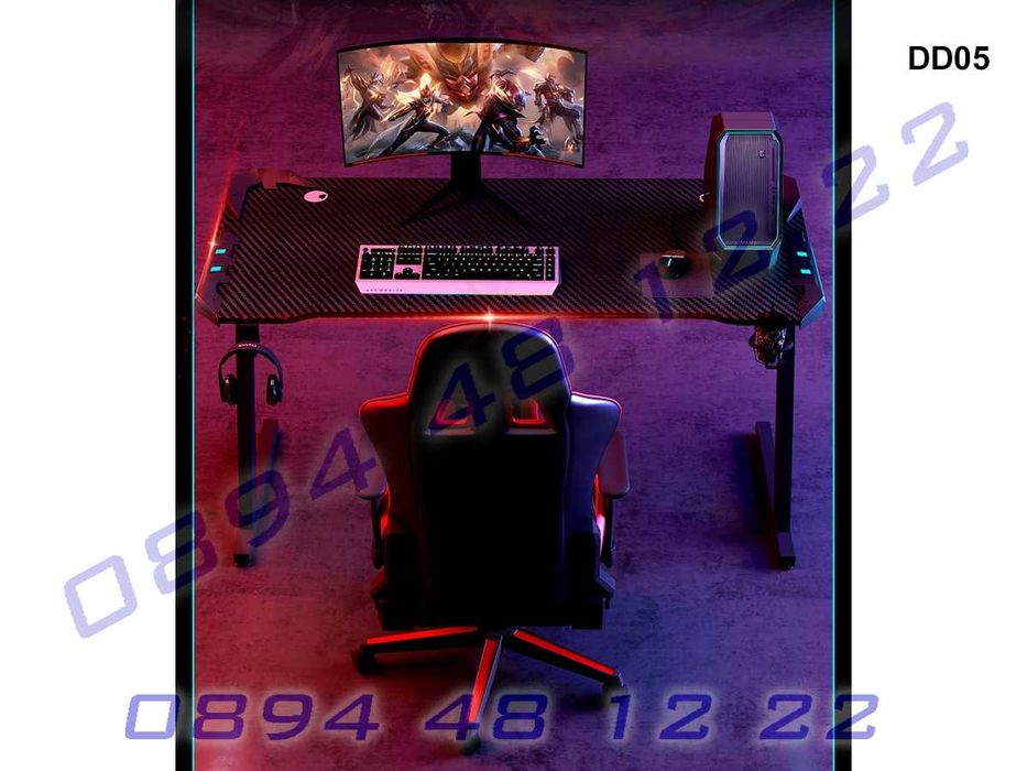 Геймърско бюро Z-образна компютърна игрална работна маса  80/60 см