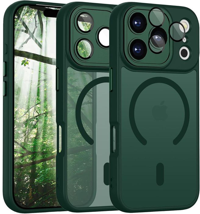 Матов magsafe кейс за apple iphone 17 pro със защита на камерите