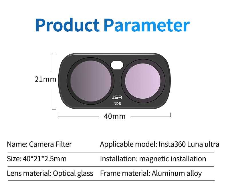 Комплект Филтри за Insta360 Luna Ultra - 4IN1 CPL ND8 ND16 ND32
