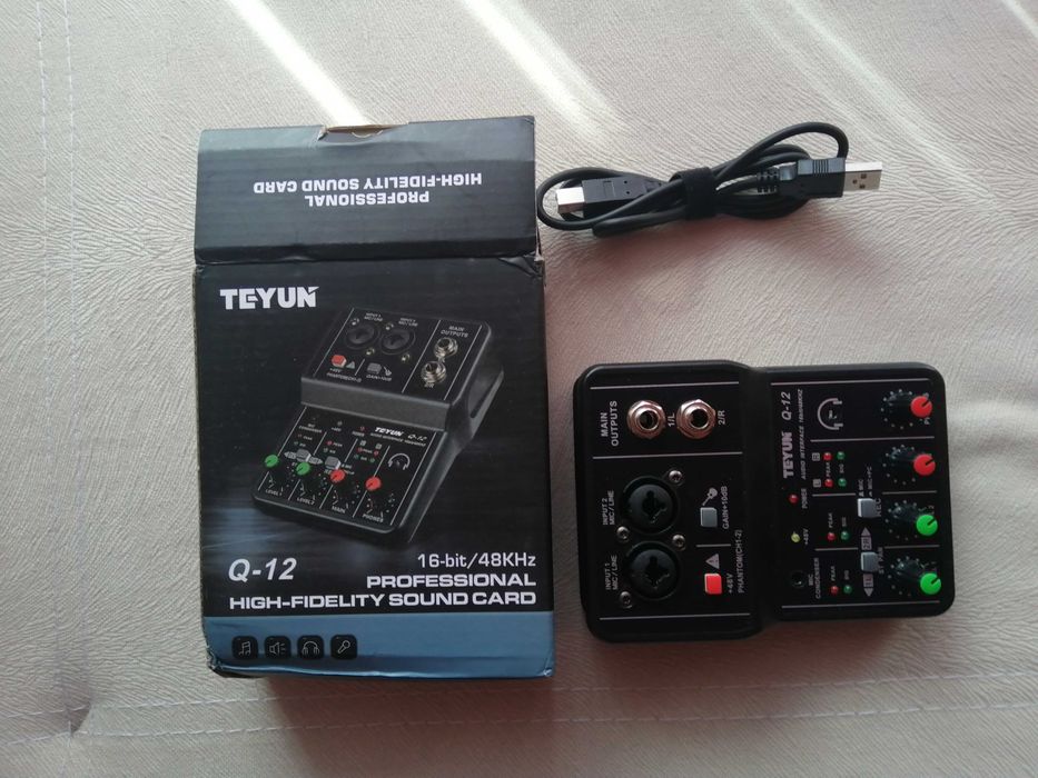 Външна звукова карта TEYUN 16-bit/ 48 KHz  за лаптоп, компютър, китара