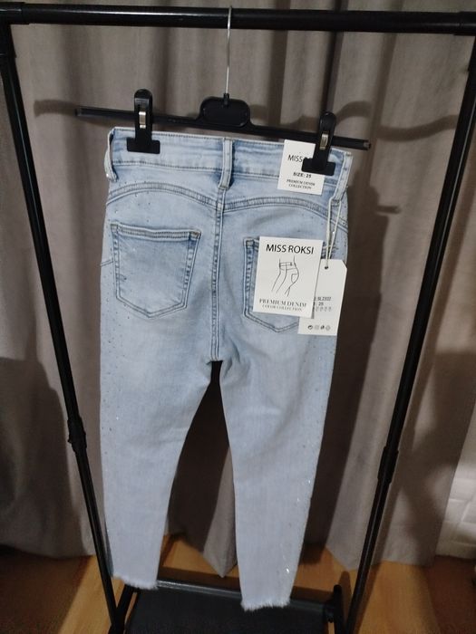 Дънки с камъни, чарлстон, baggy fit,