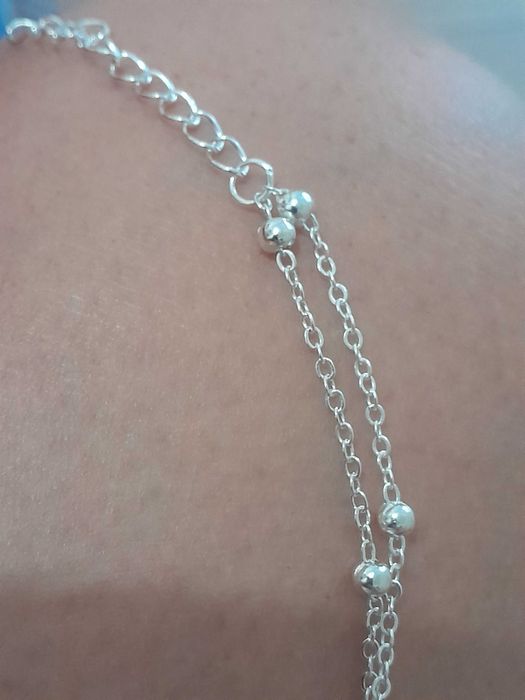 Bratara de picior,suflata argint, cu semnul infinitului