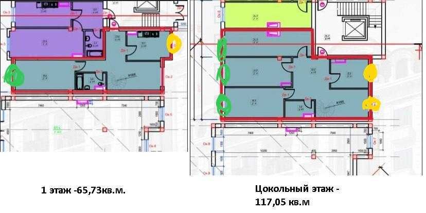 Офис ЖК Obi Xayot ул.Джаркурганская 1-этаж+цокольный 182,78 м² коробка