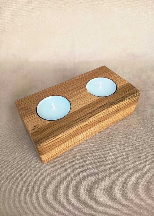 Дървени свещници от естествен дъб