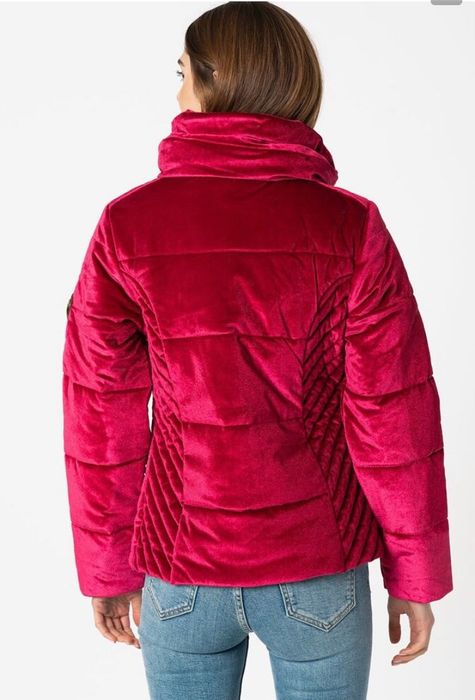 Разпродажба- Зимно яке от кадифе – цвят Бордо