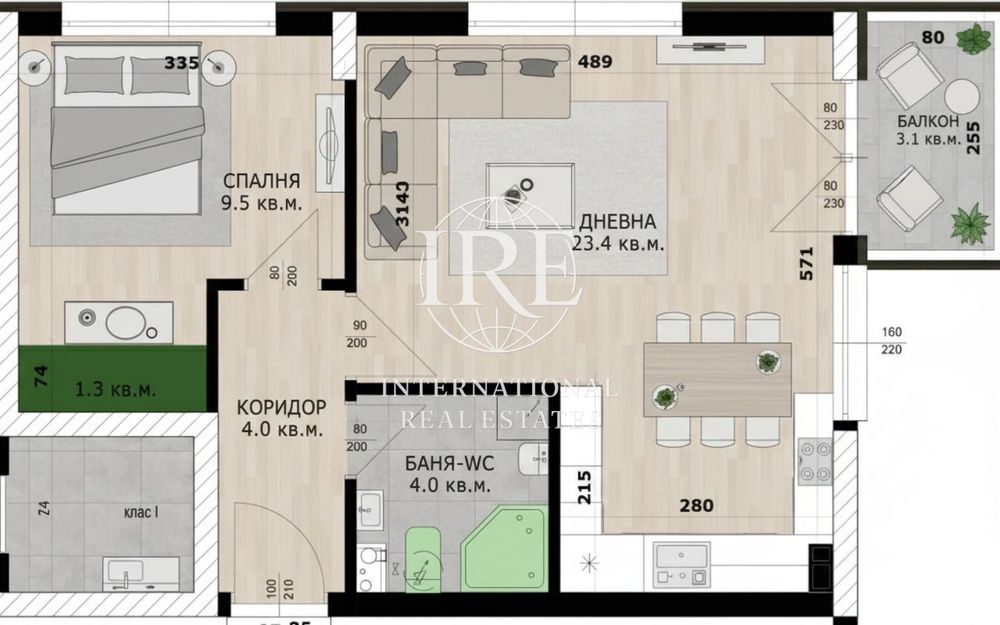 2-стаен в Варна-Кайсиева градина площ 60 цена 94000