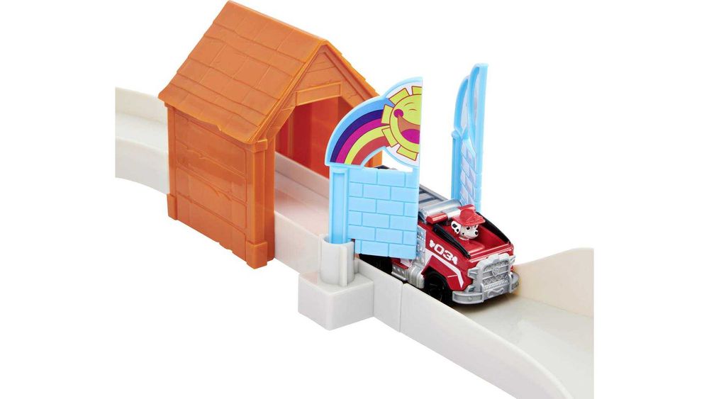 Paw Patrol Комплект с писта за игра  с 2 изстрелвачки метална количка