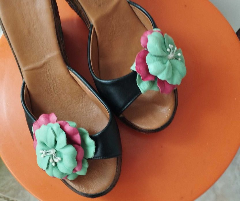 дамски чехли естествена кожа 40 номер, размер