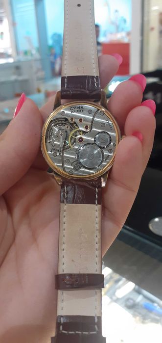 Ceas de colectie Cyma flex, mecanism original elvetian, suflat cu aur