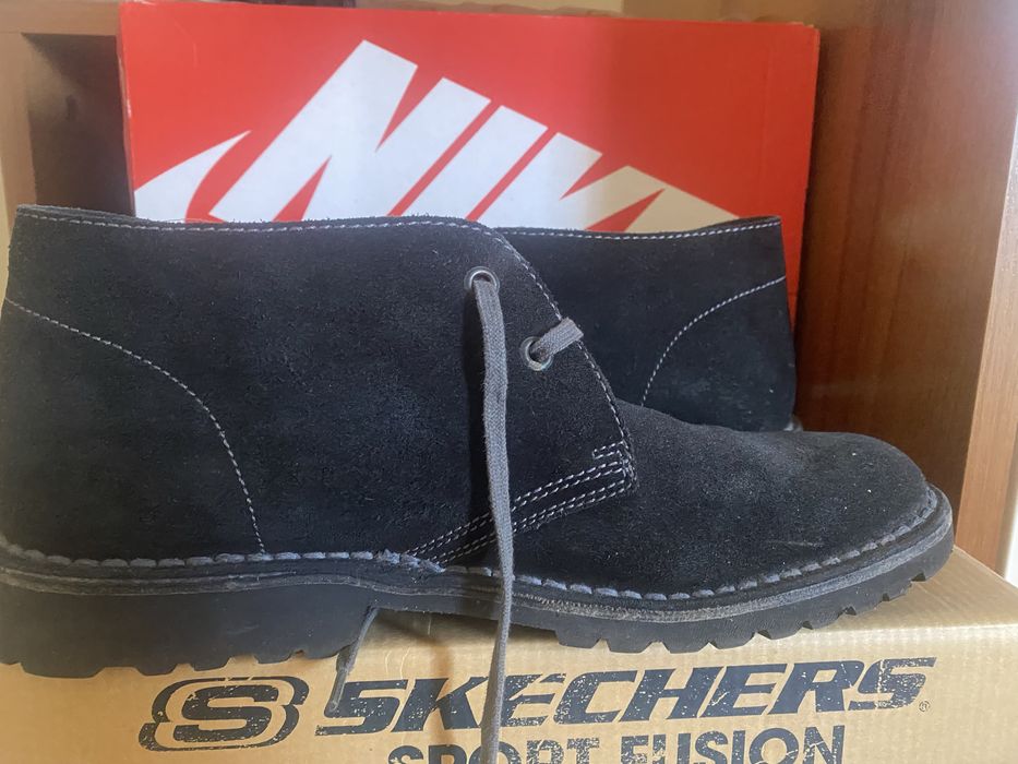 Pantofi eleganti negri barbati piele intoarsa, marimea 42,si la schimb