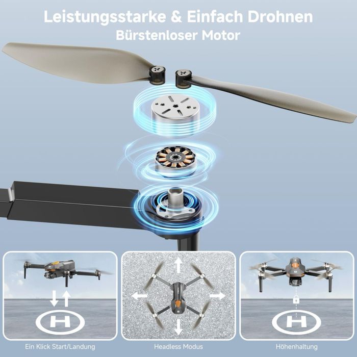 Drona cu cameră 1080P WiFi FPV motor brushless menținere altitudine modul headless 3D flip – Negru