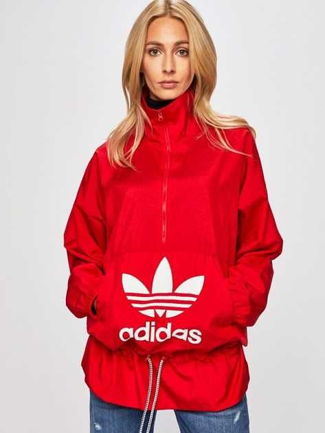 ADIDAS Дамски Анорак Червено яке туника Windbreaker размер UK 14 / L
