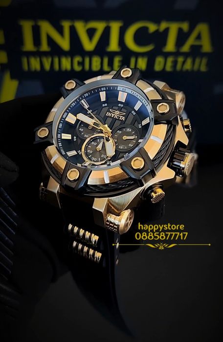 часовник INVICTA Gunmetal Gold 52 mm, Инвикта нов