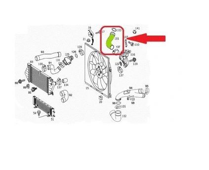 Furtun intercooler Mercedes M Class (W163) 1999-2005, 2.7 CDI, Diam. int. [mm]: 50, OE 1635016182, SRLine