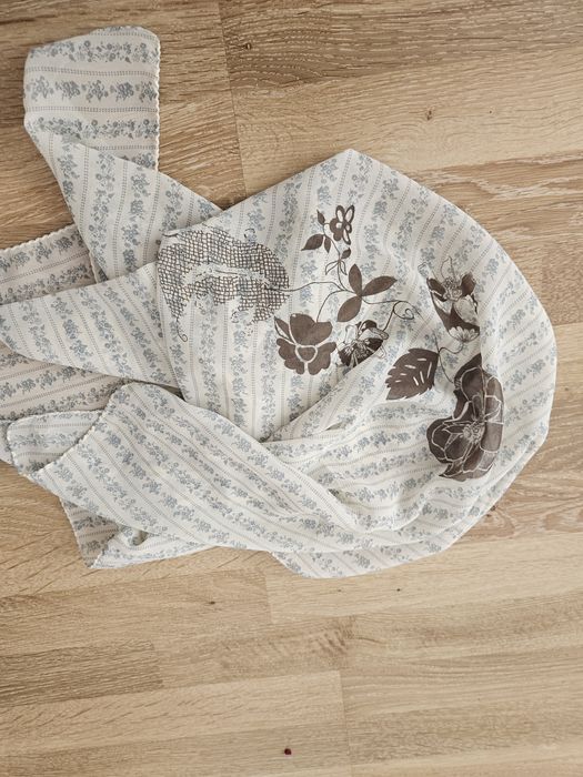 Флорална блуза туника риза лятна на цветя с дантела асиметричен ръкав