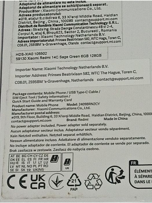 Vând telefon mobil Redmi 14 C