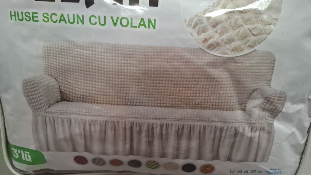 Set huse canapea si 2 fotolii. Material gofrat. Diverse culori. Noi!