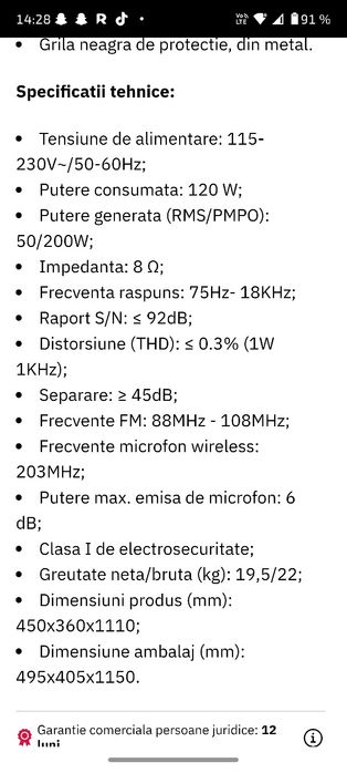 Boxa Myria cu amplificare ×2