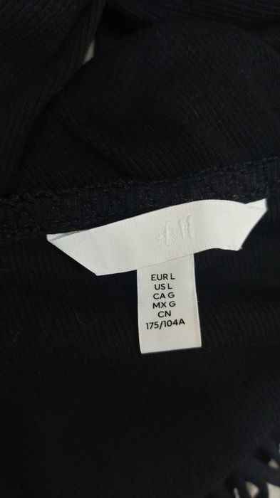 H&M черен кроп топ блуза дълъг ръкав