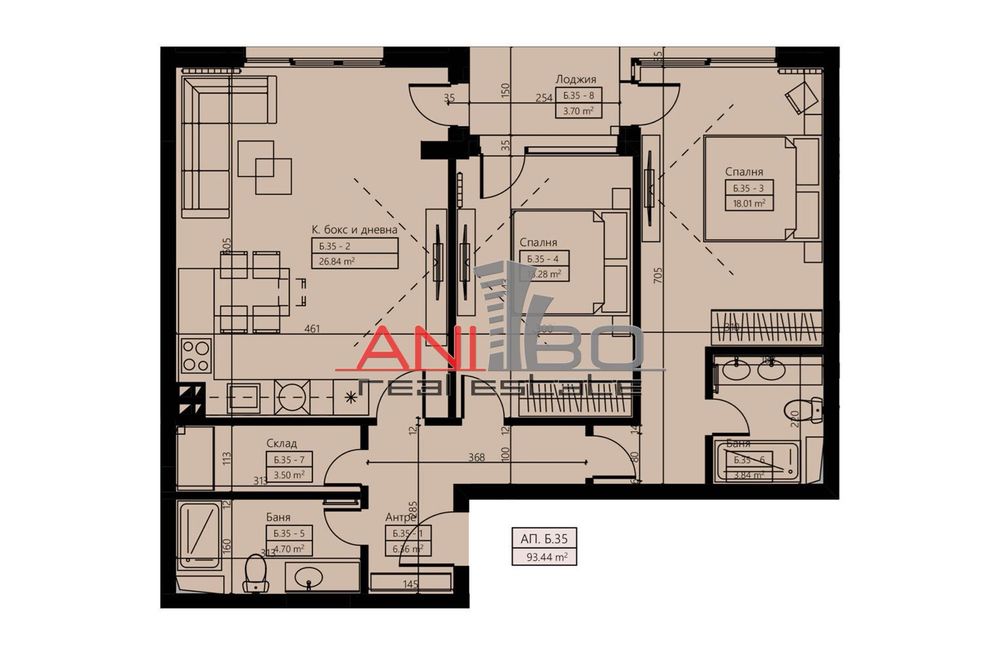 Продава се Тристаен апартамент в София, Малинова долина - 113 кв.м за 1621 €/кв.м - Снимка #5