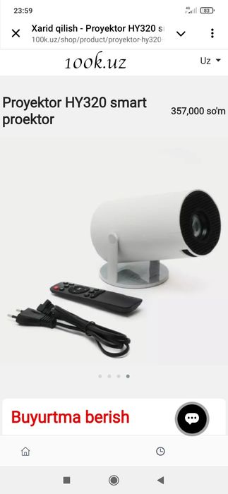 Proyektor hy320 smart proektor