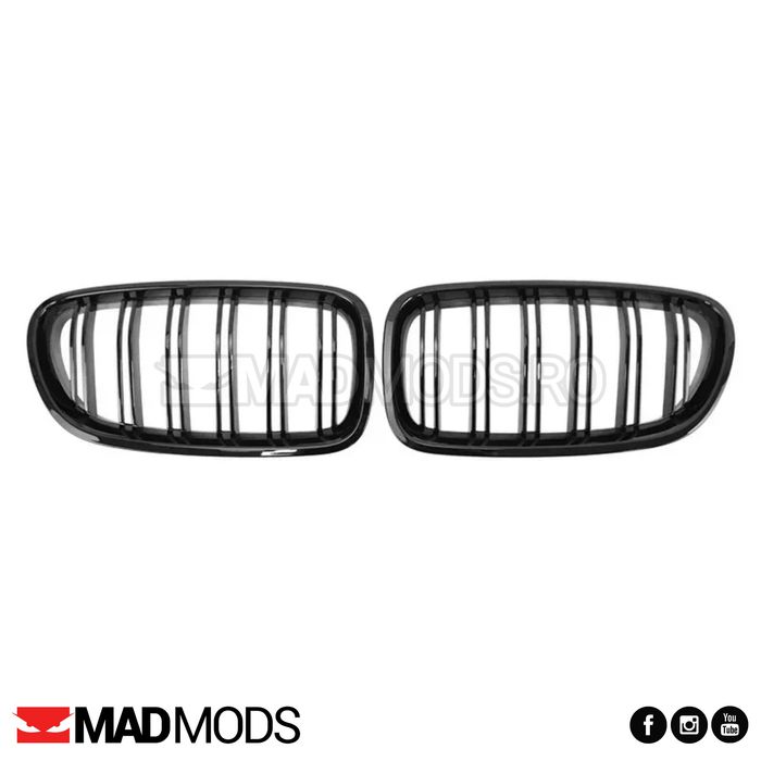 Set grile duble M BMW Seria 5 F10 F11 M5 2010-2017, Negru Lucios