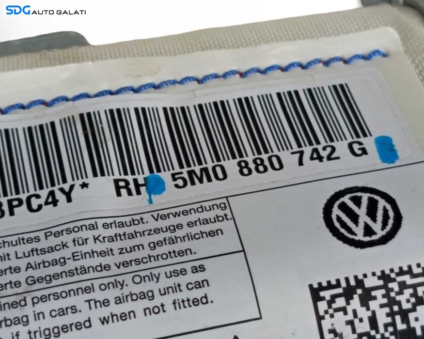 Airbag Cortina Dreapta Volkswagen Golf 6 Plus 2008 - 2013 Cod 5M0880742G [LR6467]