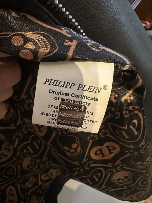 Geaca Philipp Plein Lether dark blue 3xl