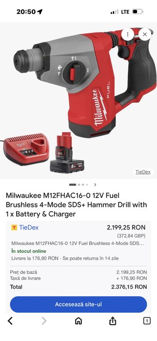 Ciocan rotopercutor sds plus Milwaukee m12 fhac16