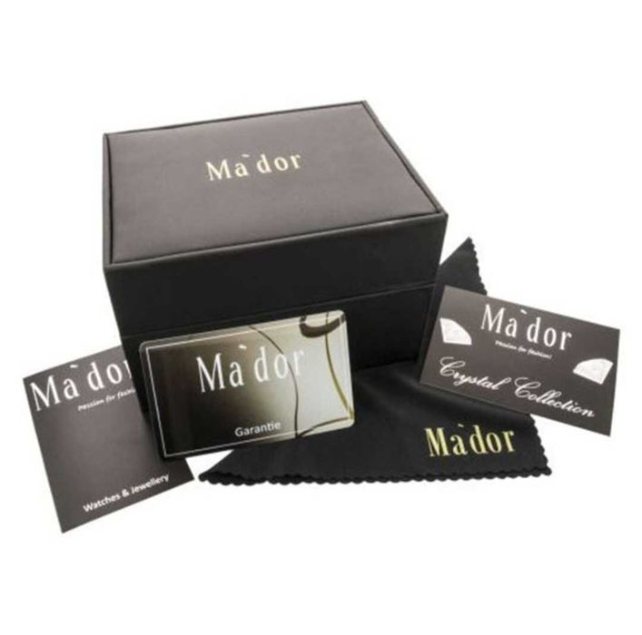 Чисто нов дамски часовник Ma'dor, сребърен с диаманти