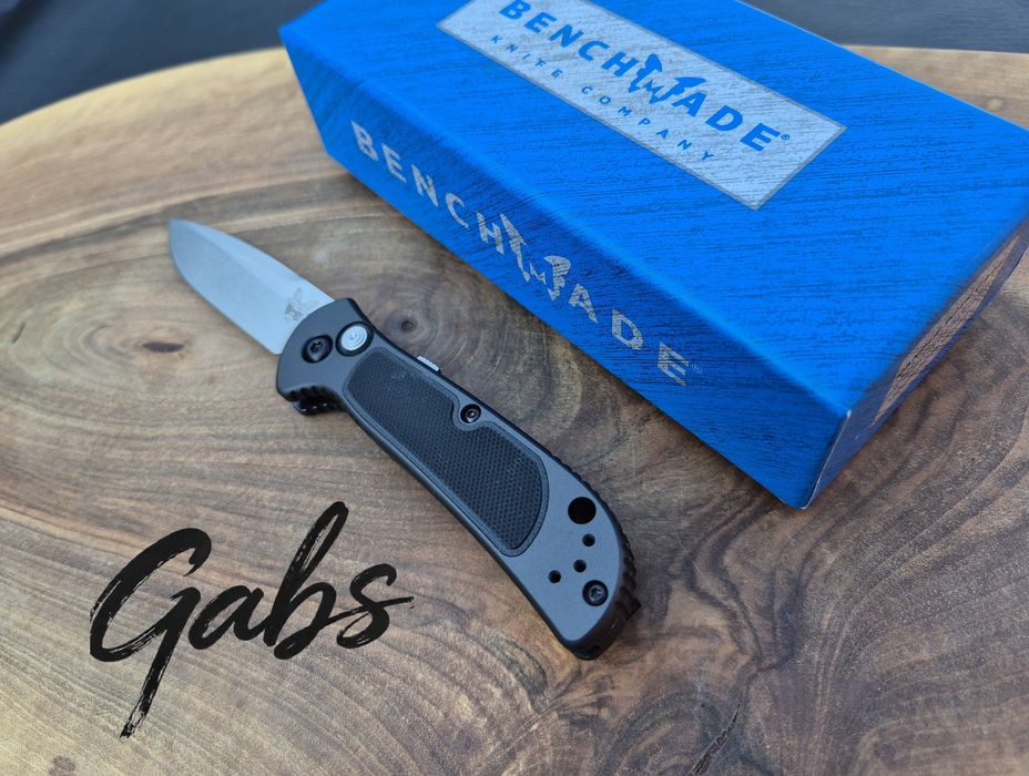 Автоматичен нож Benchmade 9750 Mini Coalition AUTO ,S30V сатенено гладко острие, сиви алуминиеви дръжки с черни G10 инкрустации