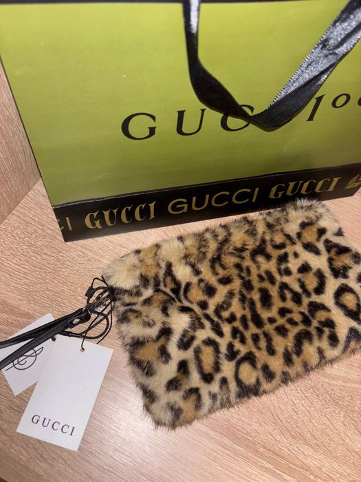 Geanta gucci x Stradivarius animal print fur nou