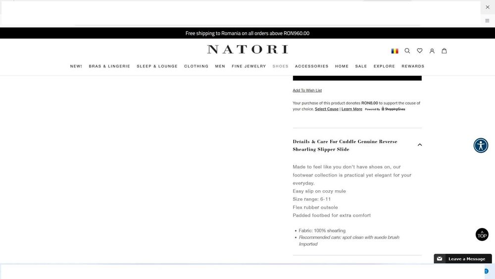 Papuci de casa din blana naturala