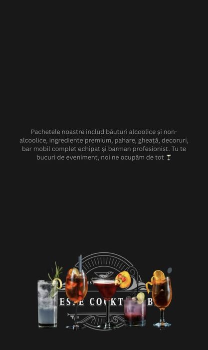 Cocktail Bar Evenimente / Tort Shoturi / Candy Bar