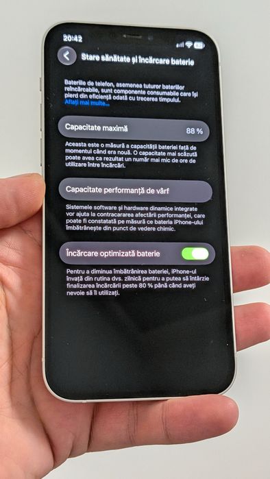 iPhone 12 White / Alb – Impecabil, Cutie Originală, Baterie 88% Husă+folie cadou
