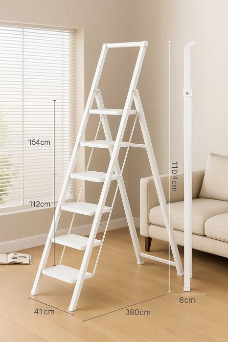 Стремянка металлическая 3-4-5 ступеней белая и черная