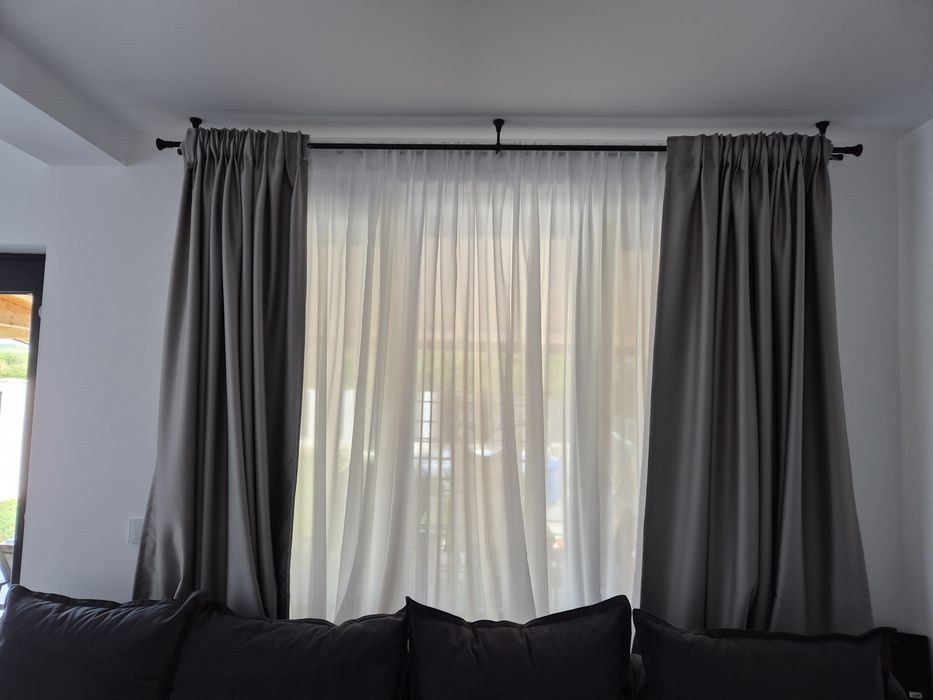 Draperie simpla gri deschis blackout NOUA