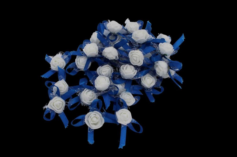 Cocarde trandafir albastru - set 100