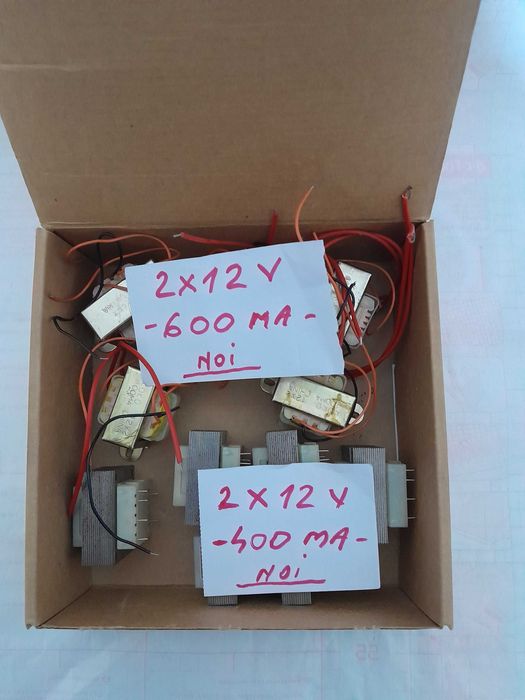 Transformatoare noi 220 V , tip 2x12 volti ,valori intre 400-600 mA,