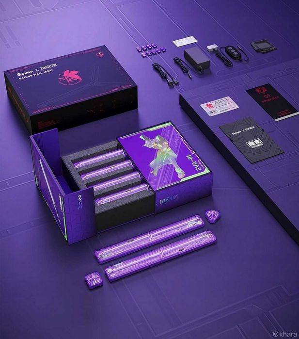 Govee x Evangelion Gaming Wall Light, 16 Light Sections & 8 Connectors, High-Level DIY Customization, Wi-Fi + Bluetooth Connectivity