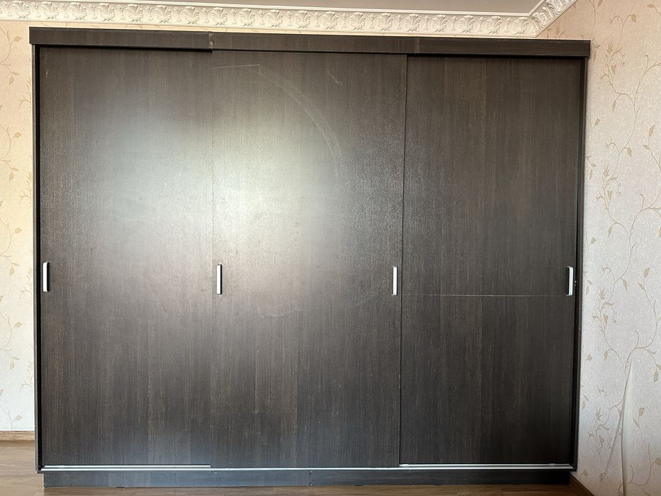 Шкаф-купе, вместительный для одежды и постели.