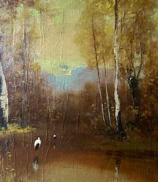 "MESTECENI" SUPERB! tablou foarte vechi, semnat, realizat in ulei pe panza, 80x60cm+rama, Rama lemn