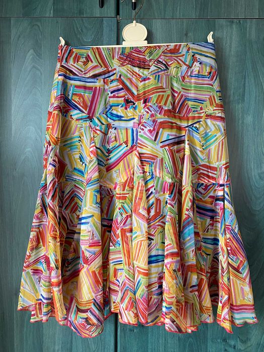 Fusta Desigual multicolora cu baza asimetrica