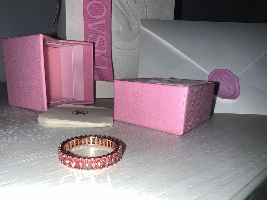 Inel Matrix Swarovski Pietre Roz