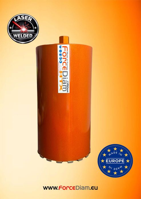 Ø250 Carota Diamantata pentru Beton - ForceDiam HTX, Diametru 250mm,L 450mm, 1 1/4″