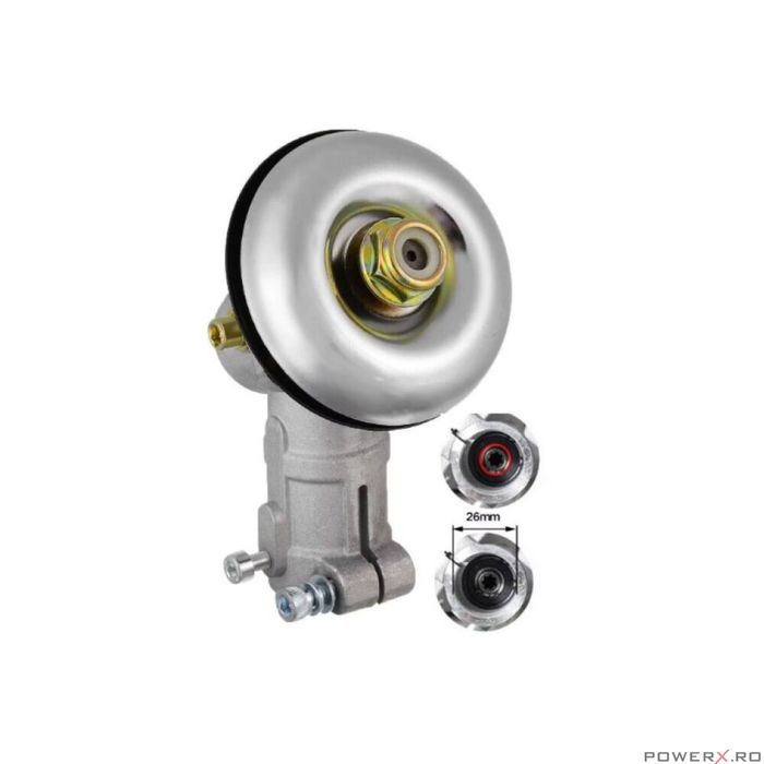 Angrenaj unghiular, cap reductor pentru motocoasa, 9 caneluri 26 mm