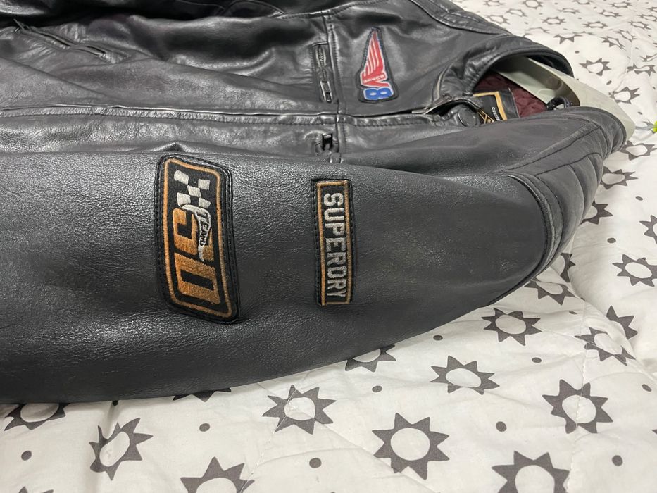 Geaca de piele Superdry Biker