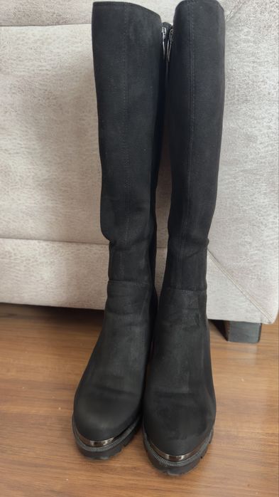 Замшевые сапоги зимние